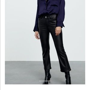 ZARA LEATHER PANT MINI FLARE SIZE 42